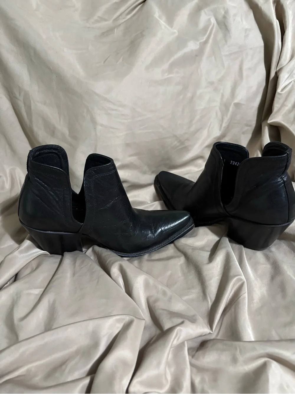 Ariat Black Leather Pointed Ankle Booties